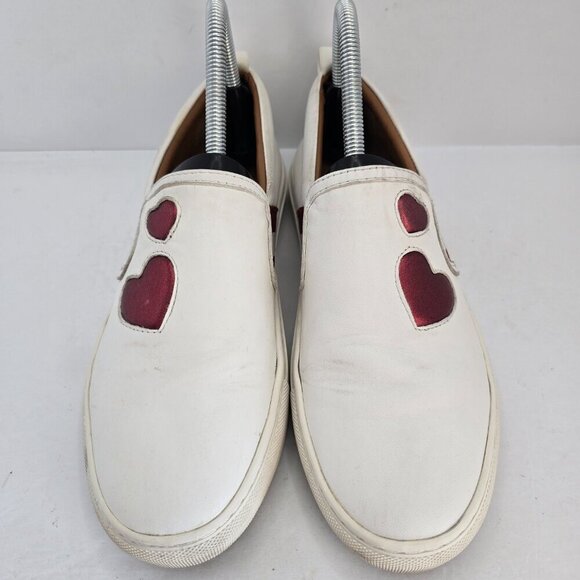 Bally | Henrika Heart Embroidered white leather tennis prep sneakers | WMS 7.5 - Picture 2 of 10